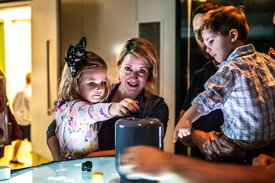 Kids playing with the Flask